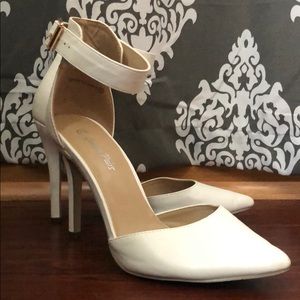 White Heels with Ankle Strap